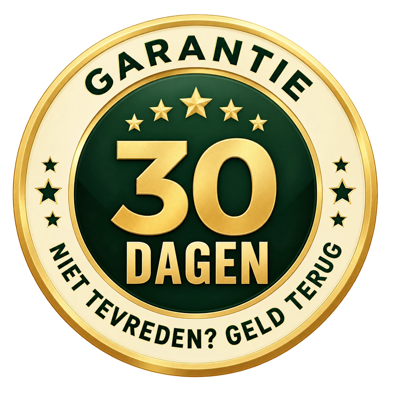 30 dagen garantie. Niet tevreden? Geld terug.