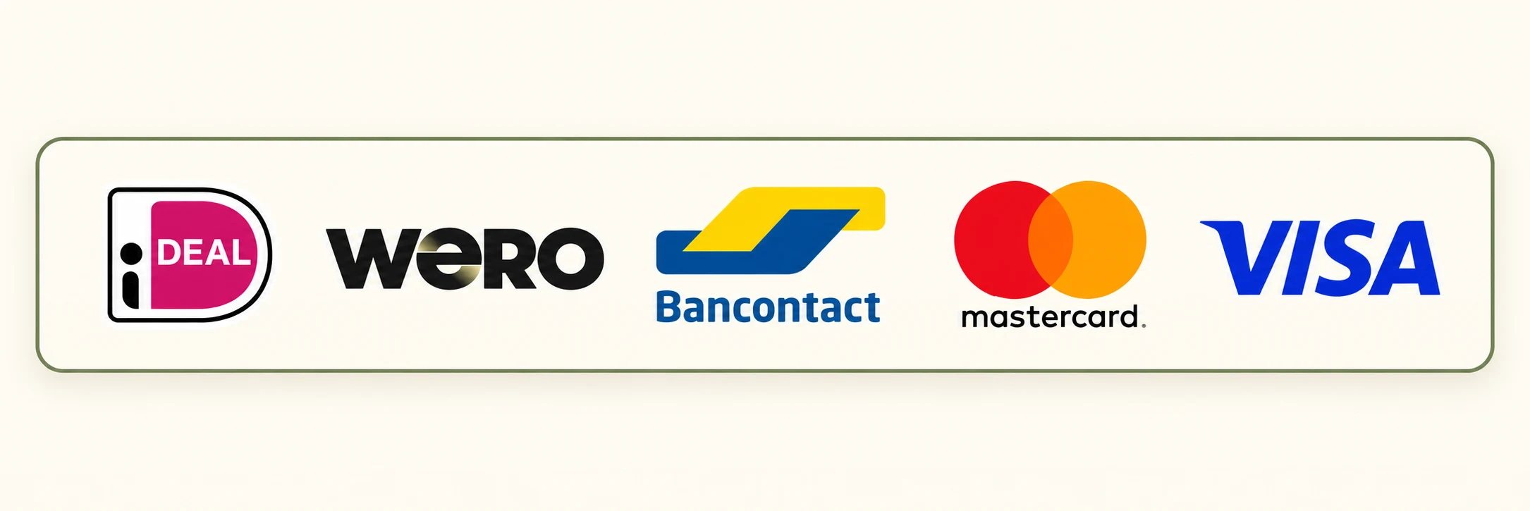 iDEAL, Wero, Bancontact, Mastercard en Visa